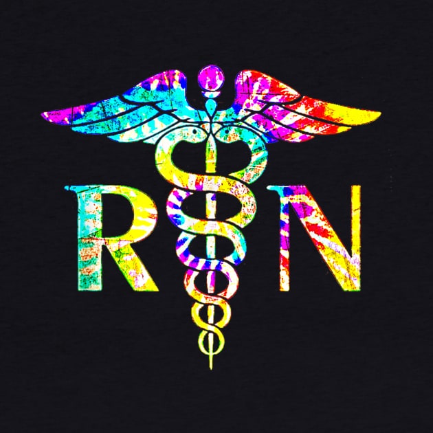 Lovely Rn Registered Nurse Tie Dye T-Shirt by dannetee